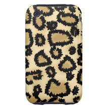 Leopard Print Pattern, Brown and Black. Tough iPhone 3 Cases