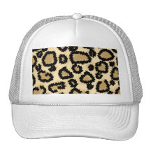 Leopard Print Pattern, Brown and Black. Trucker Hats