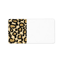 Leopard Print Pattern, Brown and Black. Personalized Address Label