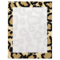 Leopard Print Pattern, Brown and Black. Letterhead Template
