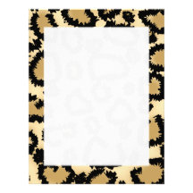Leopard Print Pattern, Brown and Black. Letterhead Template