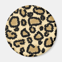 Leopard Print Pattern, Brown and Black. Fridge Magnets