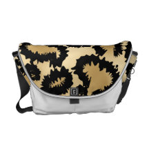Leopard Print Pattern, Brown and Black. Messenger Bags