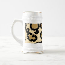 Leopard Print Pattern, Brown and Black. Coffee Mugs