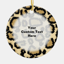 Leopard Print Pattern, Brown and Black. Christmas Ornaments