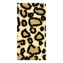 Leopard Print Pattern, Brown and Black. Picture Card