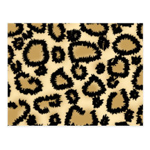 Leopard Print Pattern, Brown and Black. Postcards