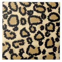 Leopard Print Pattern, Brown and Black. Tiles