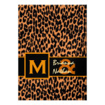 Leopard Print Premium Metallic Wedding Personalized Announcements