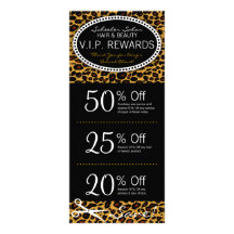 Leopard Print Salon Coupons Rack Card Template