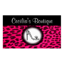 Leopard Print Shoe Boutique Business Card