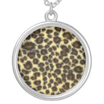 Leopard Print Sterling Silver Necklace
