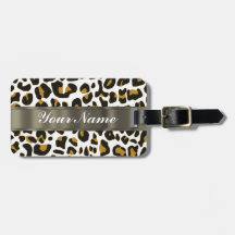 leopard print tags for luggage