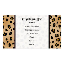 Leopard Print Teacher Fashion Business Card