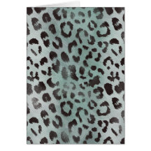 Leopard Skin in Minty Jade Greeting Card