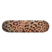 Leopard Skin in Tangerine Apricote Skateboard Deck