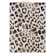 Leopard Skin Print  in Natural Ivory Greeting Cards
