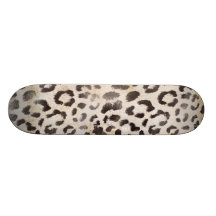 Leopard Skin Print  in Natural Ivory Custom Skate Board