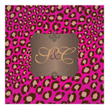 Leopard spots + pearl swirls/vintage/hot pink announcement
