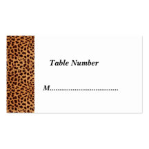 Leopard Table Numbers Classic Business Cards