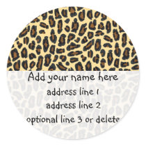 Leopard Wild Thing return address labels Sticker