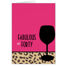 leopard wine birthday greeting card