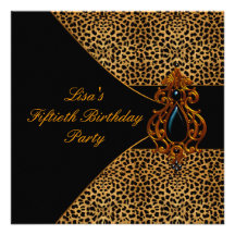 Leopard Womans 50th Birthday Party Personalized Invitation