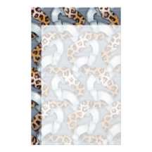 Leopards 'n Lace - blue - Stationery Design
