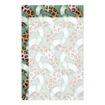 Leopards 'n Lace - green - Customized Stationery