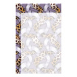 Leopards 'n Lace - purple - Personalized Stationery