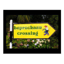 Leprechaun Crossing Postcard