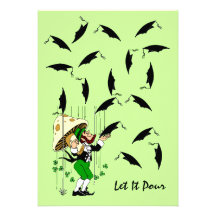 LEPRECHAUN GRADUATION INVITATION - RAINING CAPS!