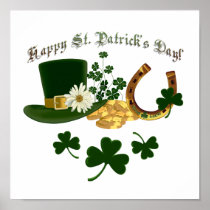 Leprechaun Hat Gold Horseshoe - St Patrick's Posters