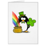 Leprechaun Penguin Greeting Cards