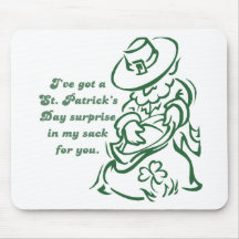 Leprechaun St. Patrick's Day Sack Surprise Mouse Pads