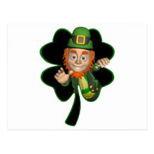 Leprechaun Waving Post Cards