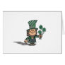 Leprechaun With Clovers Greeting Card