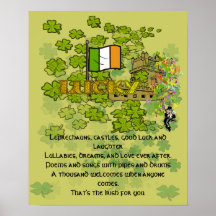 Leprechauns, Castles, Good Luck and Laughter Print