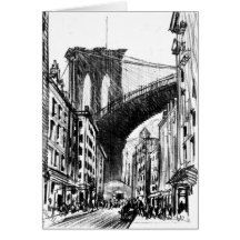 Les appartements s'approchent du pont de Brooklyn  Cartes De Vœux