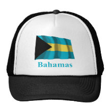 Les Bahamas ondulant le drapeau avec le nom Casquettes
