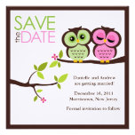 Les beaux hiboux sauvent les annonces de date invitation