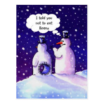 Les bonhommes de neige, ne mangent pas des haricot cartes postales