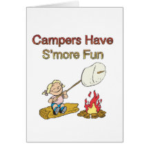 Les campeurs ont l'amusement de S'more Cartes De Vœux