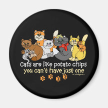 Les chats sont comme des pommes chips aimant