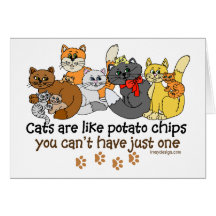 Les chats sont comme des pommes chips cartes de vœux