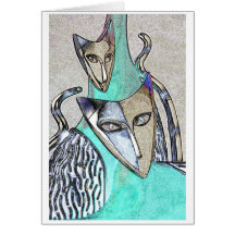 Les Chats Turquoise Carte