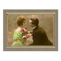 Les couples romantiques - donnez-moi un baiser carte postale