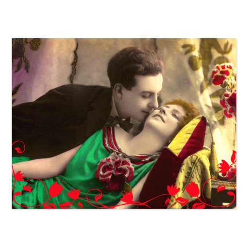 Les couples vintages sauvent le modèle de date cartes postales