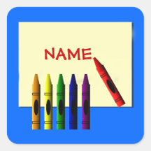 Les crayons colorent mon autocollant bleu nommé