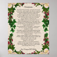 Les desiderata "ont désiré des choses", les fleurs posters